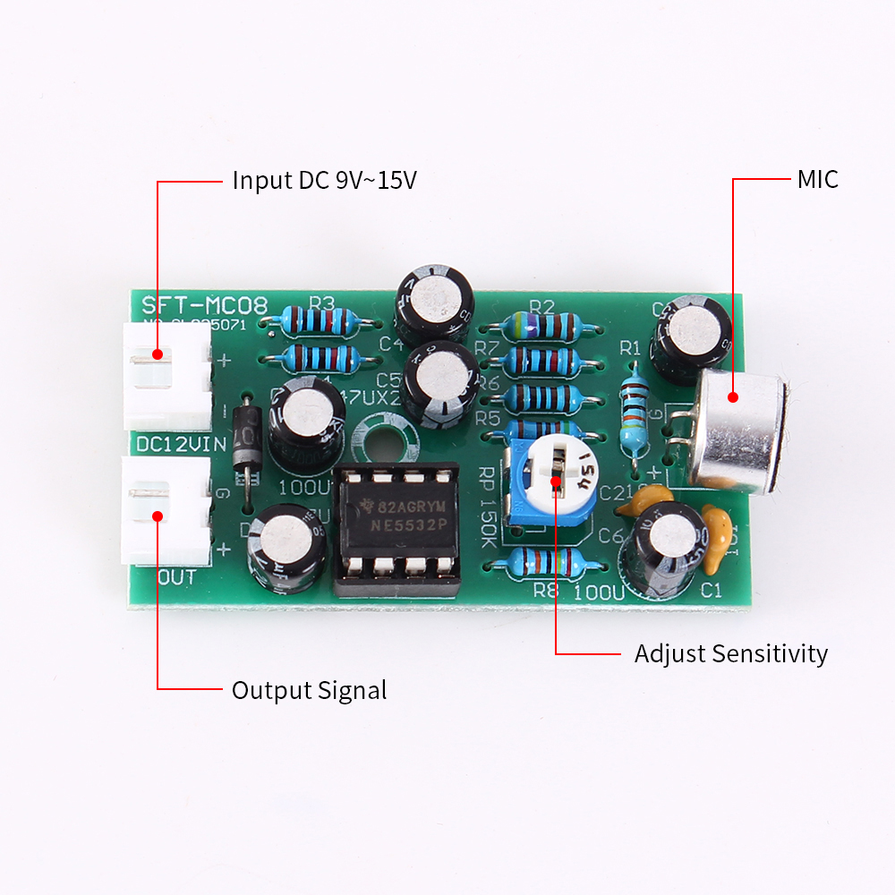 Microphone Amplifier Board,SFTMC08 Amplifier Module